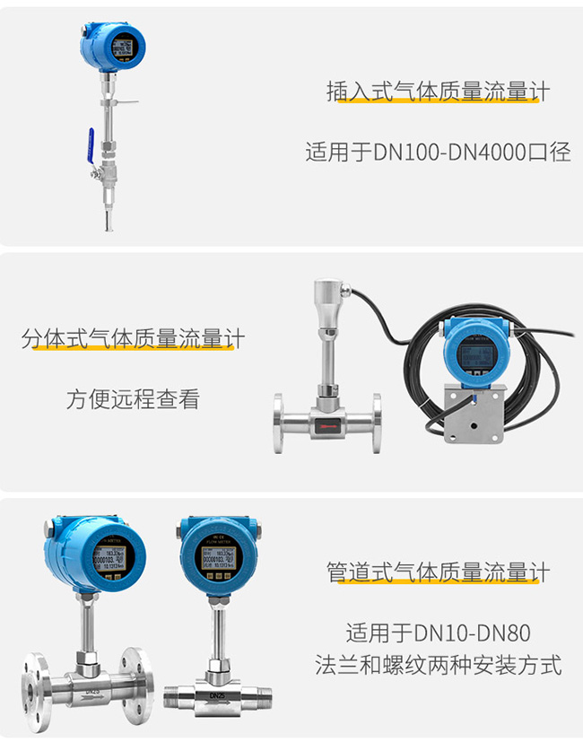 壓縮空氣熱式氣體質(zhì)量流量計安裝方式分類圖